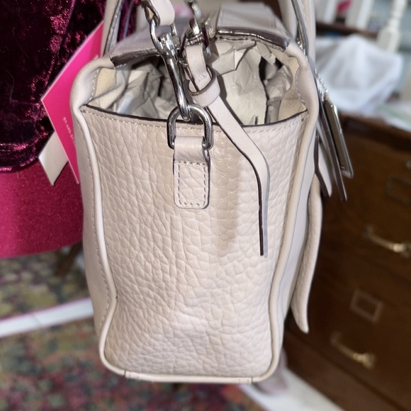 Coach Bleecker  mini Riley Satchel Crossbody bag  leather  gray/taupe excellent - Picture 7 of 17